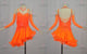 Orange customized rumba dancing clothing custom rhythm dancing costumes fringe LD-SG2113