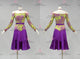 Green And Purple custom made rumba dancing costumes hand-tailored salsa performance skirts tassels LD-SG2200