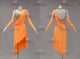 Orange custom made rumba dancing costumes female rumba dance competition skirts swarovski LD-SG2212