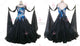 Black And Blue plus size tango dance competition dresses juvenile Standard dance team gowns chiffon BD-SG3888