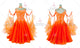 Orange plus size tango dance competition dresses bespoke prom dancing gowns chiffon BD-SG3864