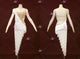 White tailor made rumba dancing costumes tailored swing competition costumes fringe LD-SG2257