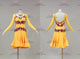 Yellow tailor made rumba dancing costumes dazzling swing dancing costumes chiffon LD-SG2275