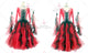 Black And Red plus size tango dance competition dresses sparkly ballroom dance team dresses velvet BD-SG3869