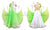 Juvenile Ballroom Competition Dress For Sale Dance Outfits Green and White BD-SG3857