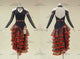 Black And Red tailor made rumba dancing costumes lady salsa champion dresses crystal LD-SG2244