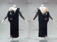 Black tailor made rumba dancing costumes affordable swing competition dresses beads LD-SG2250