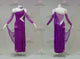 Purple tailor made rumba dancing costumes shine latin dancing gowns satin LD-SG2274