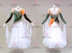 Green And White short waltz dance gowns hand-tailored Smooth dancesport dresses velvet BD-SG4205