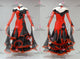 Black And Red long waltz dance gowns tailor made waltz dance team dresses beads BD-SG4250