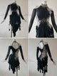 Black customized rumba dancing clothing personalized salsa practice dresses feather LD-SG2122