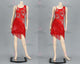 Red customized rumba dancing costumes shine latin competition dresses velvet LD-SG2152
