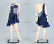 Blue custom made rumba dancing costumes latest swing dancing gowns tassels LD-SG2172