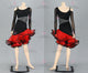 Black And Red customized rumba dancing costumes girls swing champion clothing lace LD-SG2147