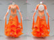 Orange long waltz dance gowns personalized Standard performance gowns rhinestones BD-SG4255