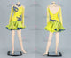 Yellow custom made rumba dancing costumes classic rumba stage dresses feather LD-SG2167