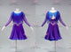 Blue And Purple tailor made rumba dancing costumes sparkly salsa dancesport costumes swarovski LD-SG2254