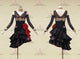 Blue And Red tailor made rumba dancing costumes discount swing performance skirts tassels LD-SG2242