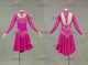 Pink tailor made rumba dancing costumes formal salsa dance competition costumes velvet LD-SG2266