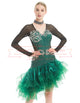 Black And Green with White Sequin Appliques Rhythm Salsa Dance Latin Competition Dress SD-LD10