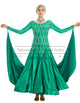 Green U Neckline Long Sleeves Ballroom Latin Dance Dresses SD-BD53