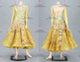 Yellow sexy Smooth dancing costumes prom waltz dance team dresses beads BD-SG4092