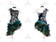 Green custom rumba dancing clothing spandex rhythm performance gowns beads LD-SG2093