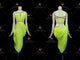 Green custom rumba dancing clothing made to order rhythm stage gowns crystal LD-SG2073
