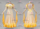 Yellow classic Smooth dancing costumes cheap Standard performance dresses feather BD-SG4120