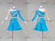 Blue tailor made rumba dancing costumes beautiful rhythm dance competition skirts lace LD-SG2220