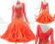 Orange big size tango dance competition dresses contemporary Standard performance gowns rhinestones BD-SG3944