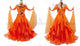 Orange big size tango dance competition dresses new collection Smooth stage gowns beads BD-SG3915