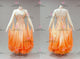 Orange long waltz dance gowns tailored Smooth dance costumes rhinestones BD-SG4267