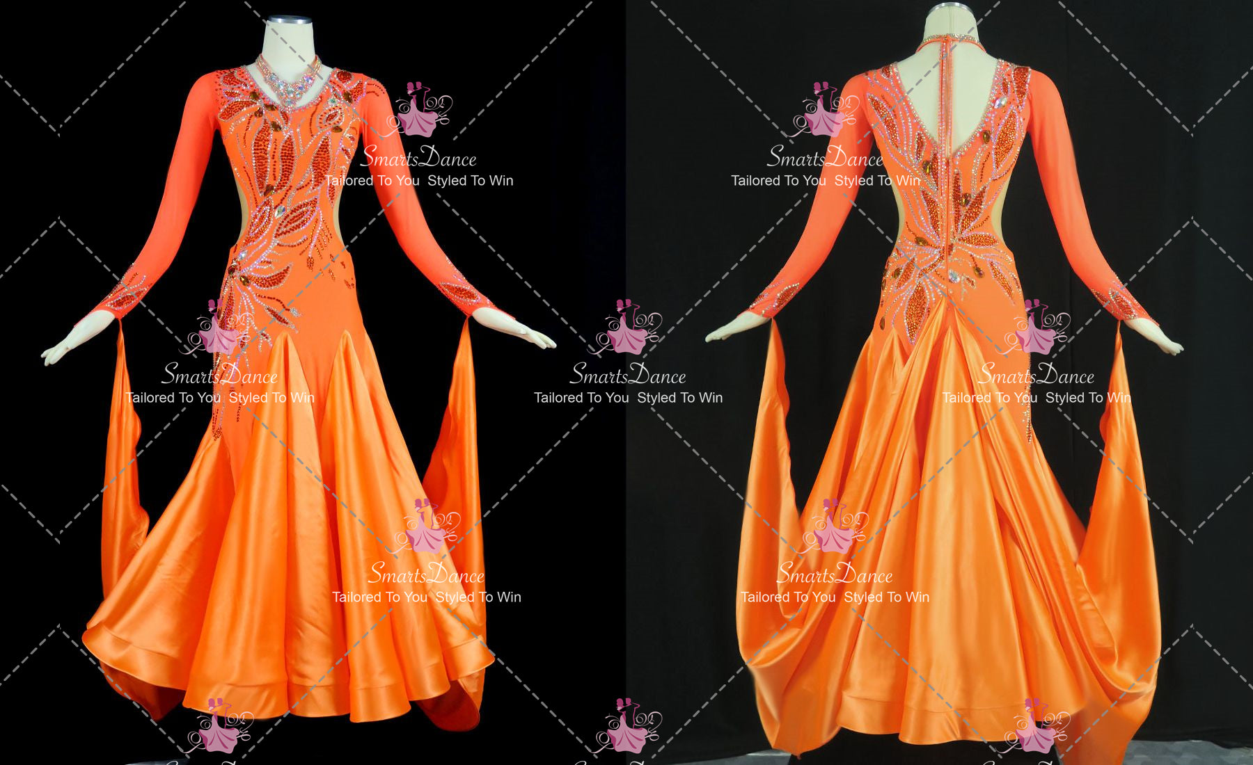 Orange inexpensive waltz dance competition dresses sexy Smooth competi – Smarts Dance Orange inexpensive waltz dance competition dresses sexy Smooth competi – Smarts Dance