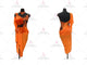 Orange elegant rumba dancing clothing top best rumba dance competition skirts beads LD-SG2007