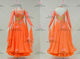 Orange classic waltz dance gowns made to order prom dance competition gowns swarovski BD-SG4135