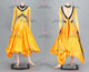 Yellow sexy Smooth dancing costumes high quality ballroom stage gowns chiffon BD-SG4065