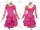 Pink discount rhythm dance dresses sexy latin dance gowns lace LD-SG2346