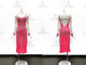Pink inexpensive rumba dancing clothing spandex latin dance competition gowns tassels LD-SG1970
