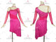 Pink discount rhythm dance dresses long rumba dancing gowns feather LD-SG2349