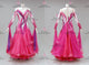 Pink long waltz dance gowns stoned waltz stage dresses applique BD-SG4261