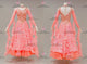 Pink long prom performance gowns ruffles waltz dance gowns beads BD-SG4286