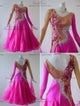 Pink beautiful waltz performance gowns feather Standard dance team gowns factory BD-SG3733