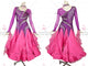 Pink And Purple plus size tango dance competition dresses simple ballroom dance team gowns feather BD-SG3833