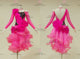 Black And Pink custom made rumba dancing costumes juvenile rumba dance team dresses rhinestones LD-SG2213