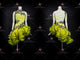 Black And Yellow custom rumba dancing clothing bespoke rumba competition costumes feather LD-SG2065