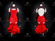 Black And Red custom rumba dancing clothing juvenile rumba dance costumes chiffon LD-SG2090