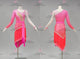 Pink And Red custom made rumba dancing costumes professional swing dance competition skirts fringe LD-SG2201