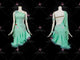 Green custom rumba dancing clothing long rumba dancesport dresses flower LD-SG2045