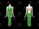 Green customized rumba dancing clothing simple swing champion costumes feather LD-SG2094